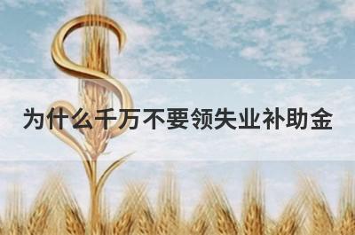 为什么千万不要领失业补助金