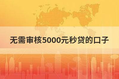 无需审核5000元秒贷的口子