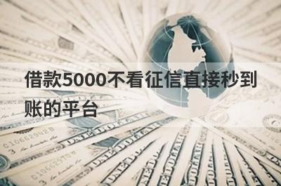 借款5000不看征信直接秒到账的平台,这几个平台不看征信借5000好下款