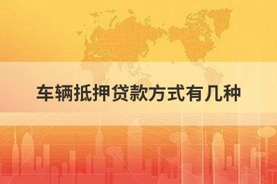 车辆抵押贷款方式有几种