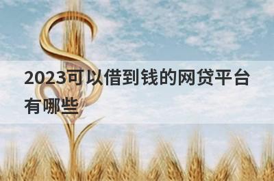 2023可以借到钱的网贷平台
有哪些
