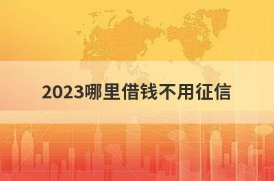 2023哪里借钱不用征信