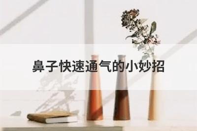 鼻子快速通气的小妙招