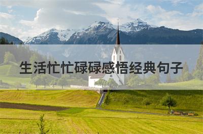 生活忙忙碌碌感悟经典句子