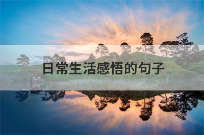 日常生活感悟的句子