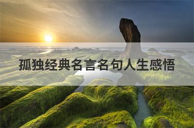 孤独经典名言名句人生感悟