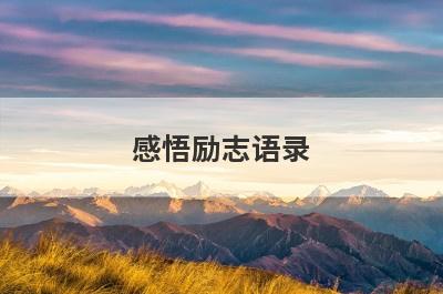 感悟励志语录