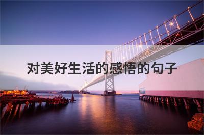 对美好生活的感悟的句子