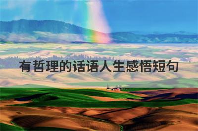 有哲理的话语人生感悟短句