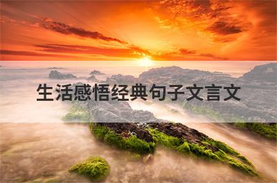 生活感悟经典句子文言文