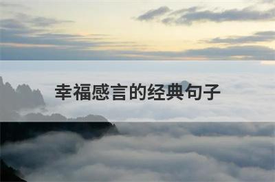幸福感言的经典句子