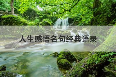 人生感悟名句经典语录