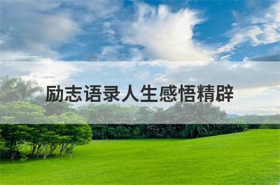 励志语录人生感悟精辟