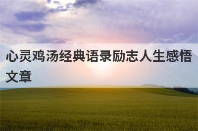 心灵鸡汤经典语录励志人生感悟
文章
