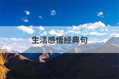 生活感悟经典句