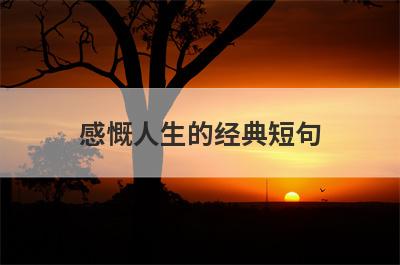 感慨人生的经典短句