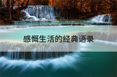 感慨生活的经典语录