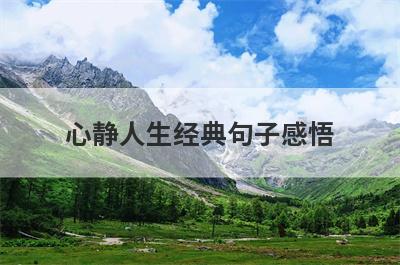 心静人生经典句子感悟