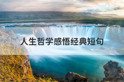 人生哲学感悟经典短句