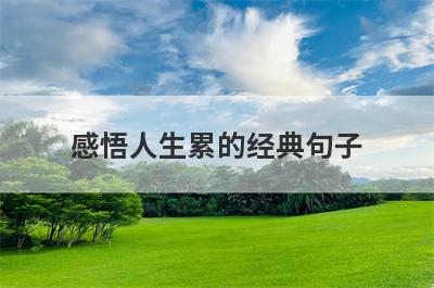 感悟人生累的经典句子