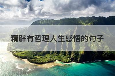精辟有哲理人生感悟的句子