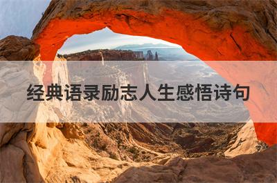 经典语录励志人生感悟诗句