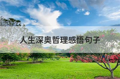 人生深奥哲理感悟句子