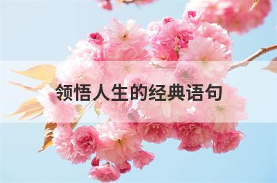 领悟人生的经典语句