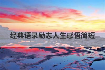 经典语录励志人生感悟简短