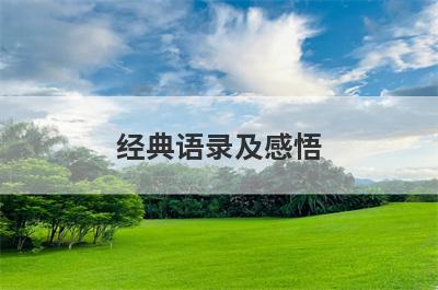 经典语录及感悟