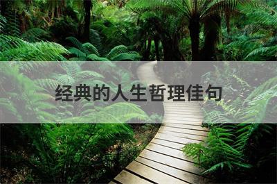 经典的人生哲理佳句