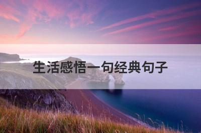 生活感悟一句经典句子