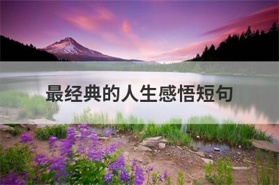 最经典的人生感悟短句