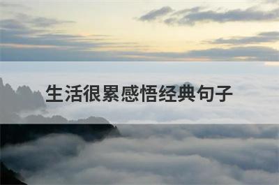 生活很累感悟经典句子