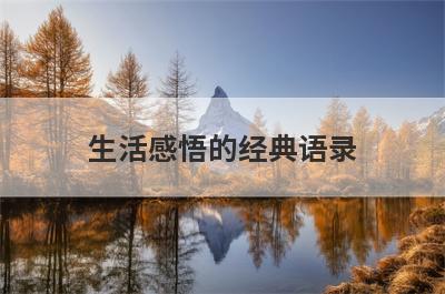 生活感悟的经典语录