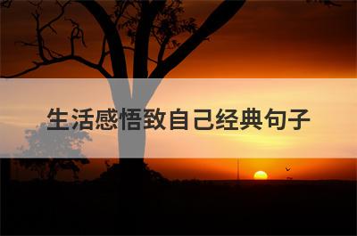 生活感悟致自己经典句子