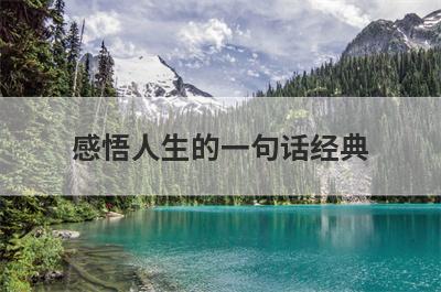 感悟人生的一句话经典