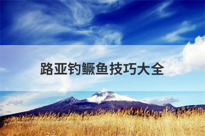 路亚钓鳜鱼技巧大全