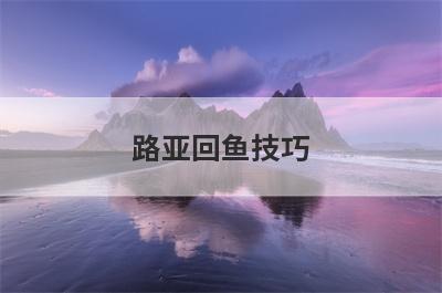 路亚回鱼技巧