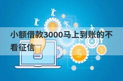 小额借款3000马上到账的不看征信 盘点5个征信不好的情况下也能借到钱的口子