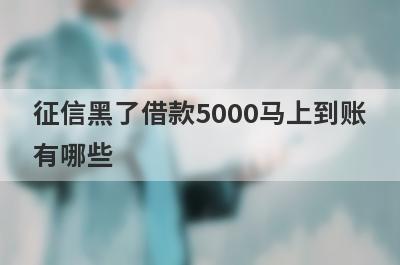征信黑了借款5000马上到账有哪些？独家盘点2023年黑户借款必下口子