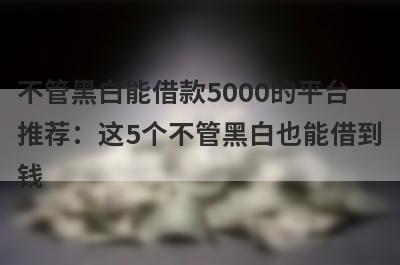 不管黑白能借款5000的平台推荐：这5个不管黑白也能借到钱