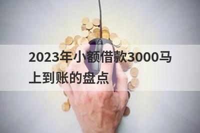 2023年小额借款3000马上到账的盘点，五大借款最容易下款的平台