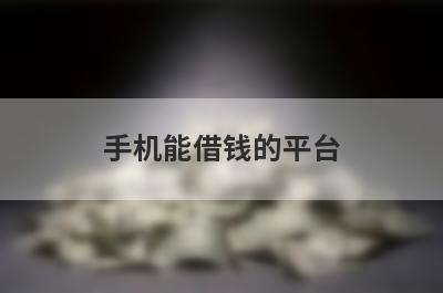 手机能借钱的平台