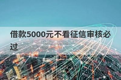 借款5000元不看征信审核必过，这几个小额借款口子，轻松借到急需资金！