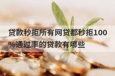 贷款秒拒所有网贷都秒拒100%通过率的贷款有哪些？这5个贷款容易通过