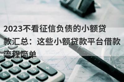 2023不看征信负债的小额贷款汇总：这些小额贷款平台借款流程简单，放款快速！