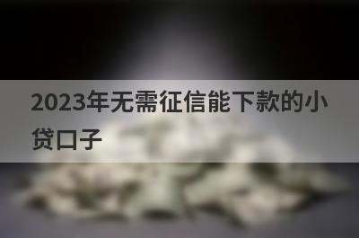 2023年无需征信能下款的小贷口子，这几个贷款app无需征信秒到账？