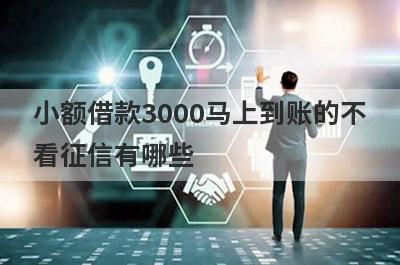 小额借款3000马上到账的不看征信有哪些？这五个容易下款