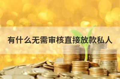 有什么无需审核直接放款私人？精选5个好下款的贷款